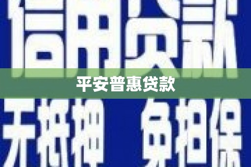 江孜平安普惠贷款
