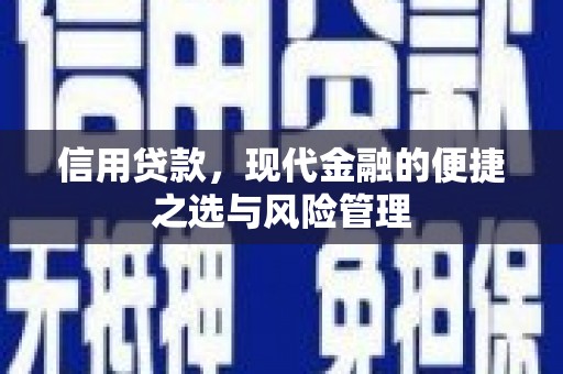 徐水信用贷款，现代金融的便捷之选与风险管理