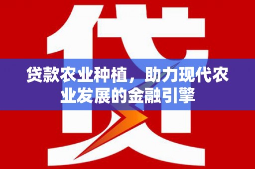 霍邱贷款农业种植，助力现代农业发展的金融引擎