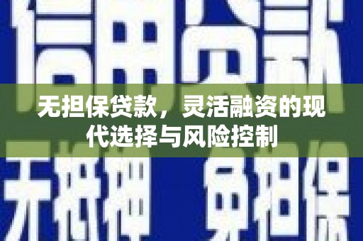 郸城无担保贷款，灵活融资的现代选择与风险控制