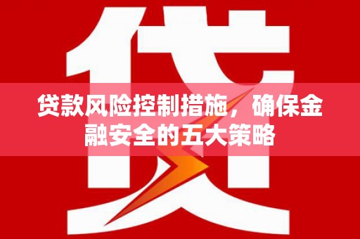 磐石贷款风险控制措施，确保金融安全的五大策略