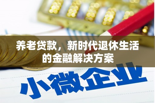鼎湖养老贷款，新时代退休生活的金融解决方案