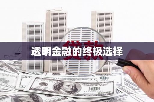 望谟透明金融的终极选择